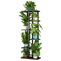 Garvee Soporte para plantas Garvee de madera y metal, multi-nivel para esquina, interior, exterior, balcón, jardín, sala de estar