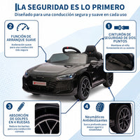 Garvee Coche Eléctrico Infantil con Licencia Audi, Batería 12 V 4,5 Ah, Doble Motor 390, Mando a Distancia, Marcha Adelante/Atrás, PP Ecológico, Negro