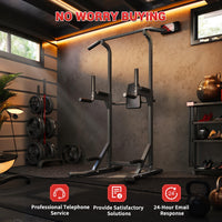 Garvee Torre de Pesas Multifuncional Ajustable de Acero con 205 kg de Capacidad para Gimnasio en Casa Negra