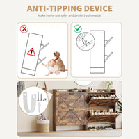 Garvee Zapatero Estrecho de Recibidor con 2 Cajones Abatibles Organizador de Zapatos Oculto de Madera MDF y Patas Metálicas Mueble Estilo Industrial Rústico, Marrón