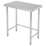 Garvee Mesa de Acero Inoxidable 45,72×81,28cm Mesa de Trabajo Comercial Diseño Abierto Resistente al Clima Patas Estacionarias o Ruedas - Sin ruedas