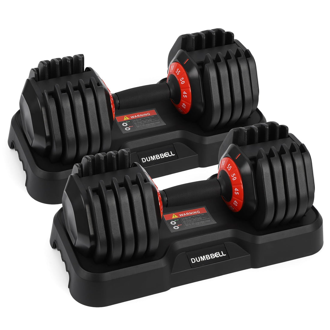 Garvee Juego de 2 Mancuernas Ajustables (4,5-25 kg) con Dial Rápido, Kit de Pesas de Hierro Fundido con Bloqueo de Seguridad y Bandeja, Equipo de Pesas para Gimnasio en Casa