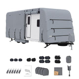 Garvee Cubierta para Remolque de Viaje RV 9.14-9.91 m , Impermeable y Resistente al Viento, Gris, para Camping al Aire Libre