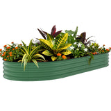 Garvee Cama elevada de jardín galvanizada 305 x 122 x 46 cm, verde, resistente al óxido, fácil montaje, diseño abierto para drenaje - Verde