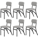 Garvee Juego De 6 Sillas De Comedor Bouclé Modernas Media Cadera Patas Metálicas Para Cocina Y Salón