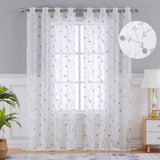 Garvee Vorhangpaneele Transparente Geométricas Lavables Lino Gris 132x228 cm Salón Y Dormitorio