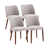 Garvee Sillas De Comedor Modernas Set De 4 Tapizadas Respaldo Ergonomico Patas De Madera Gris Claro Para Cocina Y Comedor Compactas Y Versátiles - Gris Claro