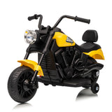 Garvee Motocicleta Eléctrica 6V, Arranque Suave, Suspensión, 2 Ruedas Apoyo, Música y Luz, 1-3 años, Interior y Exterior, Amarillo - Amarillo