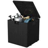 Garvee Caja de Almacenamiento Exterior 28 Gal Resistente al Clima Cerradura Opcional Patio Jardín 50×52×50 cm Diseño Ratán