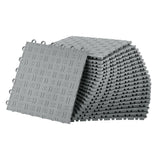 Garvee Set de 50 Baldosas de Piso Entrelazadas de PVC Resistente Doble Cara Antideslizante para Garaje Taller y Sótano 30x30x1.3cm Gris Plata - Gris