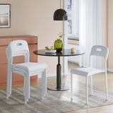Garvee Sillas De Comedor Modernas Apilables Plástico Resistente Patas Metálicas Blancas Para Interior Y Exterior