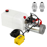 Garvee Bomba Hidráulica Eléctrica 12V 6QT Doble Acción 3000 PSI Acero Resistente Portátil para Plataformas y Remolques - Plástico