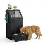 Garvee Gabinete Para Alimentación De Perros - Diseño Compacto, Material Resistente, Fácil Limpieza - Ideal Para Hogar - Espacio Organizado - Negro