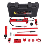 Garvee Gato Hidráulico Porta Power 10 T con Bomba y Manguera 1.4 m, Kit Completo para Automoción y Agricultura, Robusto, Portátil - Rojo