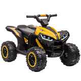 Garvee Quad Eléctrico 12V, LED, Música, 2 Velocidades, Bocina, 3-6 años, Interior y Exterior, Amarillo - Amarillo