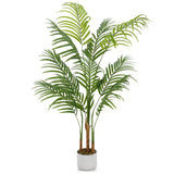 Garvee Palma Areca Artificial Plant 120cm, PEVA Leaves, Flexible, Durable, Maintenance-Free, Ideal for Living Room and Office, Green - Palmera Kentia