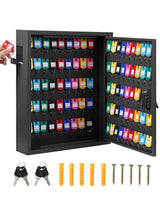 Garvee Organizador de Llaves de 100 Claves Caja de Acero Seguro para Oficina y Hotel con 88 Ganchos y Etiquetas de Colores - Negro