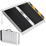 Garvee Rampa de Movilidad Plegable Doble con Superficie de Fricción Mejorada Sin Guantes para Exteriores e Interiores 91cm Negro - Antideslizante Negro/2 Pliegues
