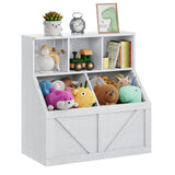 Garvee Estantería infantil 5 cubículos MDF PB almacenamiento libros juguetes 90x42x92cm interior dormitorio niño blanco antiguo - Blanco Vintage
