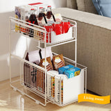 Garvee Organizador Extraíble para Gabinete con Guía Amortiguada, Acero Blanco, para Cocina y Hogar, Instalación Sin Herramientas - Hierro Bajo Fregadero Grande Blanco
