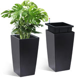 Garvee Macetas Altas 16 in Negro Con Monitoreo De Nivel De Agua Y Riego Automático Para Interior Y Exterior, Porches Y Jardines