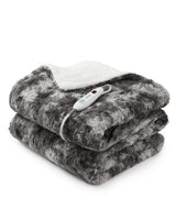 Garvee Heizdecke Eléctrica Doble Cara 200x180cm, 6 Niveles Temperatura, PV-Samt y Sherpa-Fleece, Segura y Lavable para Hogar - Gris