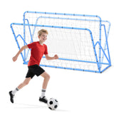 Garvee Red de Rebote Rectangular con Marco de Hierro y Cuerda PE para Entrenamiento de Fútbol en Patio o Campo 184x123cm - Azul