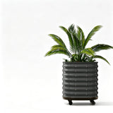 Garvee Macetero Elevado De Jardn Con Ruedas Y Autorriego Acero Galvanizado Verde 60x60x71 cm Para Interiores Y Exteriores - Verde