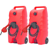 Garvee Tanque de Combustible Portátil 15 Galones con Bomba y Manguera para Jardín y Barcos, HDPE Resistente, Ruedas y Válvulas de Latón, Azul