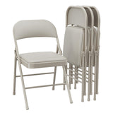 Garvee Sillas Plegables con Cojín Acolchado, Marco Metálico, Beige, para Interior y Exterior, Soporta 159 kg, Portátiles - Beige