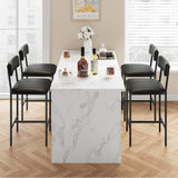 Garvee Sillas de Comedor Negras Set de 4, PU Cuero, Patas Metálicas, Para Apartamentos Pequeños, 45x43x84cm, Antirayaduras - Negro-Nuevo