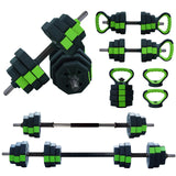 Garvee Set de Mancuernas Ajustables 4 en 1 20 kg Barra Antideslizante de Hierro Material ABS Reforzado Gimnasio en Casa