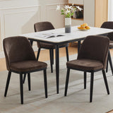 Garvee Sillas de Comedor Juego de 2 Tapizadas en Lino con Respaldo en Ala Cojines Gruesos Patas de Madera Estilo Moderno para Cocina y Sala - Café