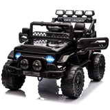 Garvee Coche Eléctrico 12V, Control Remoto, 3 Velocidades, Bluetooth, Luces LED, Cinturón Seguridad, Asiento Ajustable, 3-6 años, Interior y Exterior, Negro - Negro