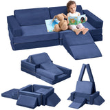 Garvee Sofá Modular Infantil Nugget 12 Piezas Multifuncional Seguro Azul Marino Para Cuartos De Juegos - Azul Marino