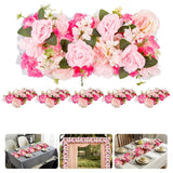 Garvee Guirnalda De Peonías Artificiales De Seda Moradas Con Marco Flexible Para Bodas Y Eventos 19.69x7.87in - Rojo rosa + Rosa