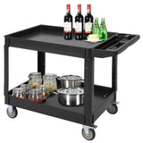 Garvee Carrito Utilitario de Plástico Resistente con Ruedas Grandes y Asa Ergonómica para Almacenaje y Transporte Compacto y Durable - Negro