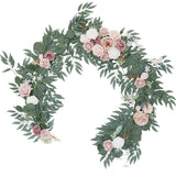 Garvee Girlanda De Eucalipto Artificial Con Flores, Enredadera Sintética, 180 cm, Decoración Para Cenas Y Despedidas De Soltera