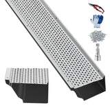 Garvee Sistema De Protección Para Canaletas 5 In Ancho, 26 Piezas, Filtro De Hojas De Aluminio, Instalación Fácil, Resistente A La Corrosión, Compatible Con Todos Los Tejados, Secado Rápido - Plata