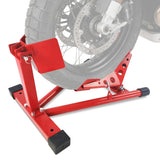 Garvee Soporte de Rueda Delantera para Motocicleta Calzo Universal Ajustable 30-53 cm Acero Capacidad 680 kg Rojo - Rojo