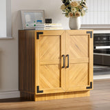 Garvee Gabinete Buffet de Estilo Farmhouse con Puertas Acanaladas y Gran Capacidad Negro y Marrón