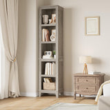 Garvee estantería Alta de 5 Niveles Ajustable y Resistente para Sala u Oficina 40×30×181 cm Gris Compacta