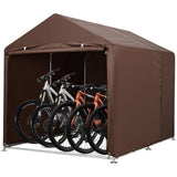 Garvee Cobertizo Para Bicicletas Resistente Y Seguro Con Material Duradero Para Jardín Exterior - Marrón