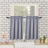 Garvee Cortinas impermeables para cocina con nivel textura en relieve, cortinas cortas, color gris, cubiertas pequeñas de media ventana, 2 piezas de 76.2x60.96cm - Gris
