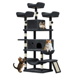 Garvee Árbol Para Gatos Multi-Niveles 68.5in Con Condos Y Hamacas, Rascadores De Sisal, Torre Resistente Para Gatos Pequeños Y Medianos, Material Plush - Gris Oscuro