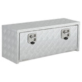 Garvee Caja de Herramientas Bajo Cuerpo 61 cm en Aluminio Resistente con Cerradura y Bolsillo de Malla para Camiones y Remolques, Impermeable, Plata - Plata