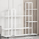 Garvee Soporte para plantas alto con ruedas, estante esquinero de hierro antioxidante, móvil para sala y dormitorio - Blanco