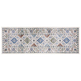 Garvee Alfombra con Estampado Floral Vintage, Base Antideslizante, azul 60x230cm, para interiores, lavable, pelo corto, cocina, dormitorio, lavandería - Azul