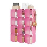Garvee Organizador De Zapatos Expandible 48 Pares Con 8 Niveles, Ganchos Versátiles, Plástico PP Resistente, Apilable Para Dormitorio Y Entrada - Rosa