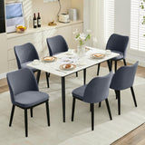 Garvee Sillas De Comedor Tapizadas En Terciopelo, 6 Unidades, Asiento Acolchado, Patas De Madera, Diseño Moderno Para Cocina Y Restaurante, Protección Para Suelos, Neutro - Terciopelo